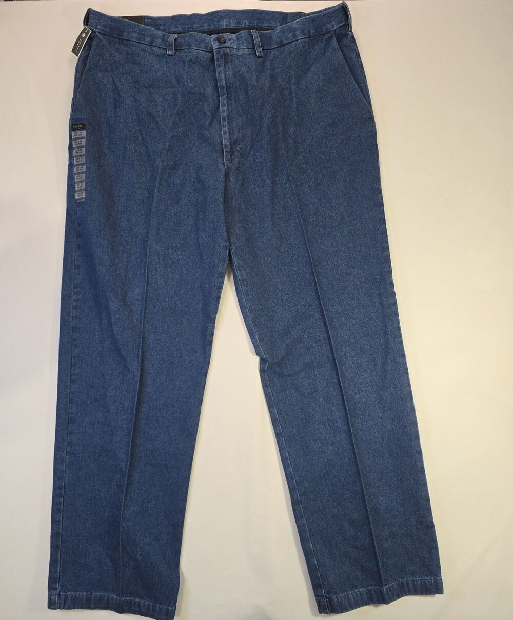 Haggar Work To Weekend Denim Jeans Mens 42x32 Classic Comfort Fit Pants Plain BE